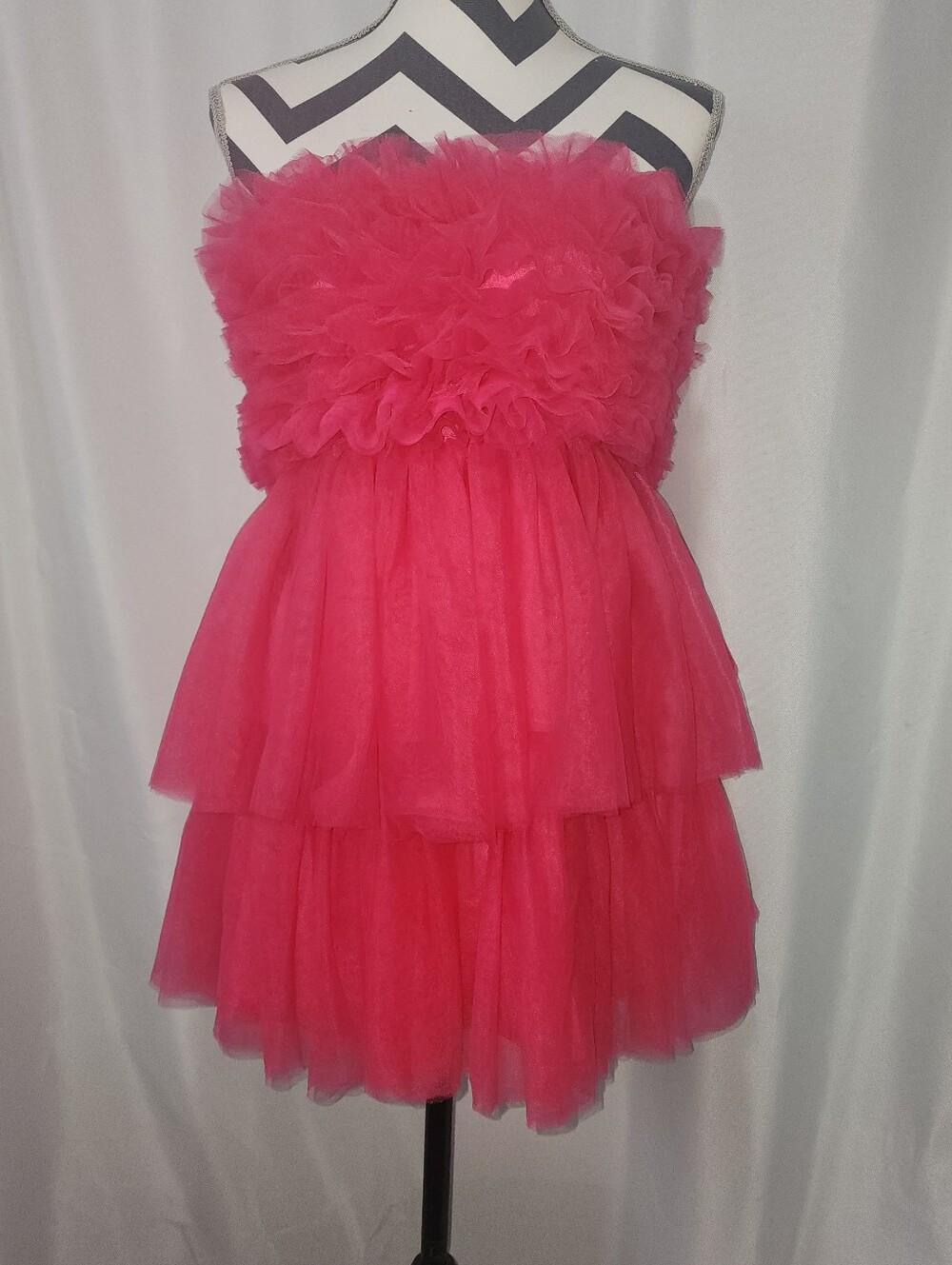 DO+BE Strapless Hot Pink Party Mini Dress